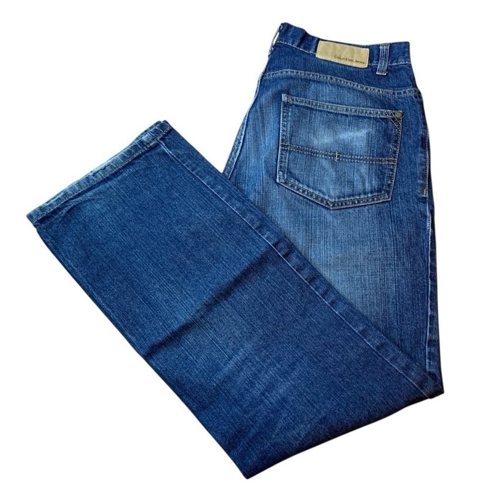 Calvin Klein Jeans Men's 32x30 Straight Leg Blue Denim 100% Cotton